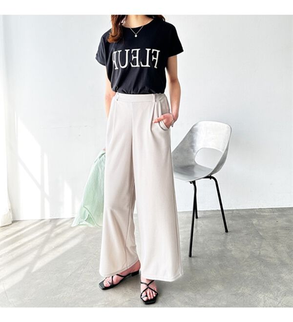 GeeRA（ジーラ）の「接触冷感！美脚ストレッチワイドパンツ（ワイドパンツ・ガウチョ）」｜詳細画像