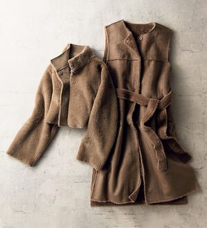 VINNO（ヴィノ）の「マルチウェイフェイクムートンファーコート（ロングコート）」｜詳細画像