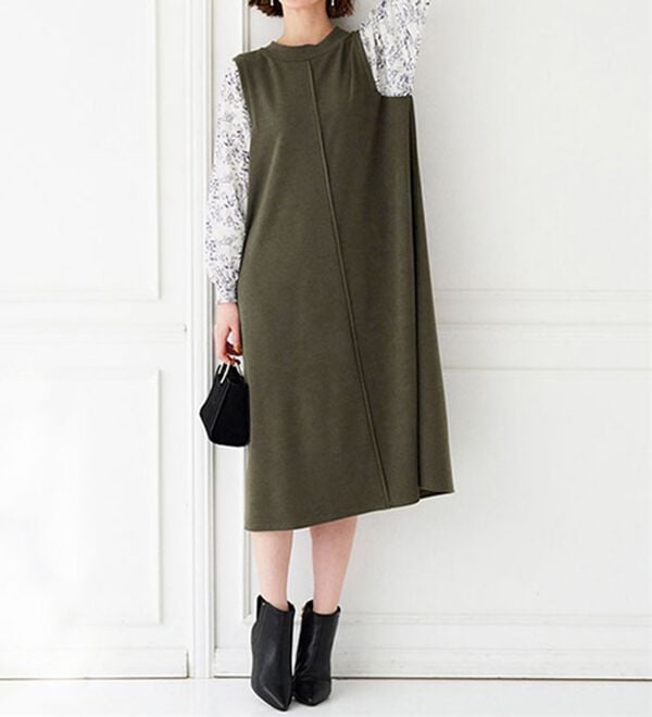 BELLUNA（ベルーナ）の「袖切替デザインハイネックワンピース（その他ワンピース）」｜詳細画像