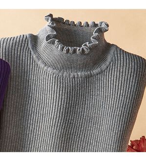 BELLUNA（ベルーナ）の「肌に優しいテンセル綿セーター（ニット・セーター）」｜杢グレー