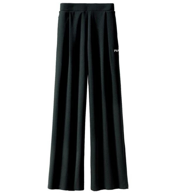 BELLUNA（ベルーナ）の「＜ＦＩＬＡ＞ジョーゼット素材タックワイドパンツ（ワイドパンツ・ガウチョ）」｜黒