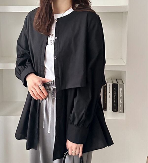 GeeRA（ジーラ）の「羽織にもなる！ペプラムシャツチュニック（チュニック）」｜詳細画像