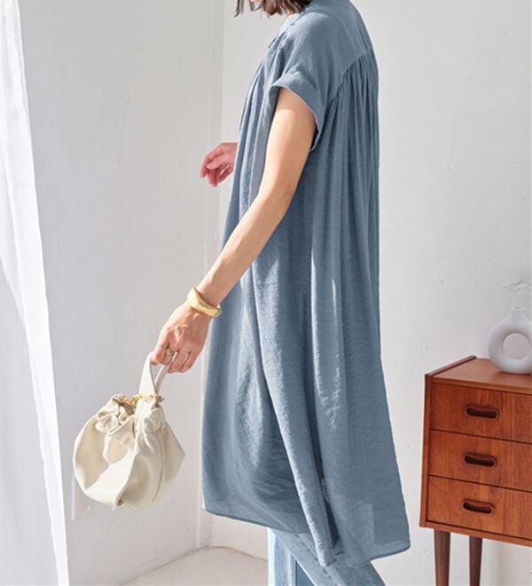 Viola e Viola（ヴィオラ エ ヴィオラ）の「【接触冷感】スラブ素材ギャザーワンピース（その他ワンピース）」｜詳細画像