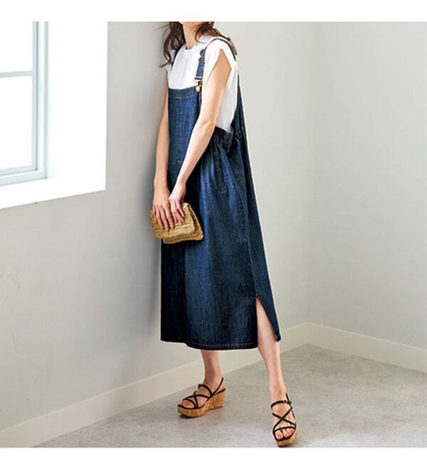 BELLUNA（ベルーナ）の「大人のデニム素材サロペット（ジャンパースカート）」｜詳細画像