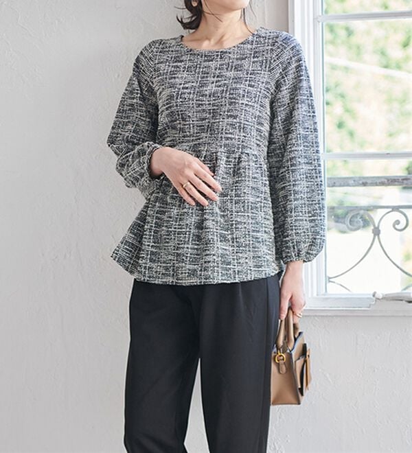 RANAN（ラナン）の「＜２点セット＞洗える！きれい見えカットツイードセットアップ（ブラウススーツ）」｜詳細画像