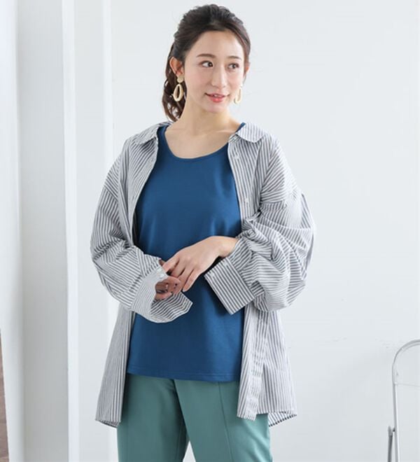 A HAPPY MARILYN（アハッピーマリリン）の「【Ｍ～８Ｌ／選べる裾】【接触冷感・吸水速乾】さらさらタンクトップ（タンクトップ・キャミソール）」｜詳細画像