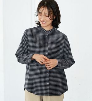 BELLUNA（ベルーナ）の「《ＨｕｇＲｅａｍコットン》スタンド衿ブラウス（ブラウス）」｜詳細画像
