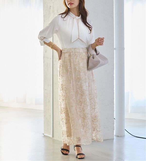 alotta（アロッタ）の「袖口パール6分袖ブラウス（ブラウス）」｜詳細画像