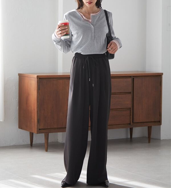 RANAN（ラナン）の「ひんやり！とろみ2タック体型カバーパンツ（フルレングスパンツ）」｜詳細画像