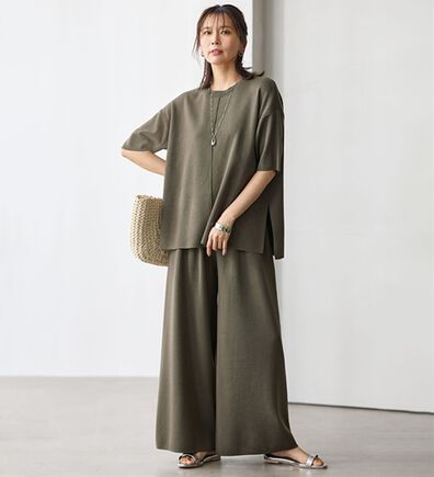 BELLUNA（ベルーナ）の「ゆるっとキレイ！ニット素材リラックスセットアップ（セットアップ）」