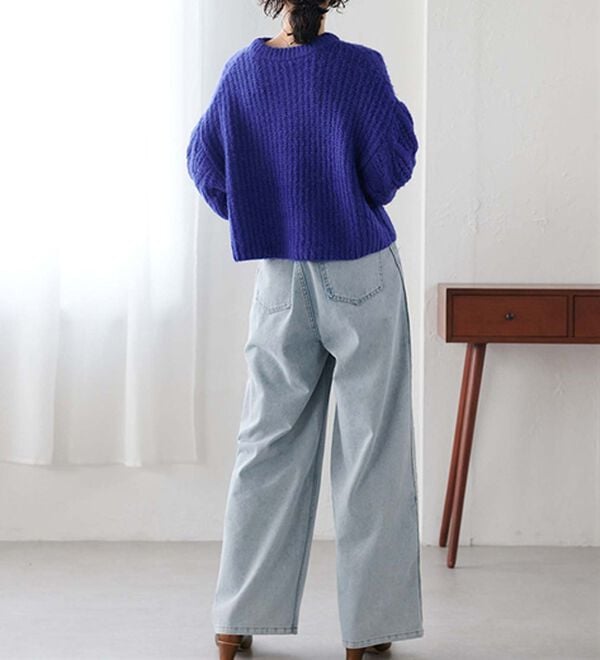 RANAN（ラナン）の「配色サイドフリンジワイドデニム（フルレングスパンツ）」｜詳細画像