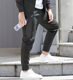 「モードな大人のための異素材パネル切替パンツ（メンズルームウェア）」｜詳細画像