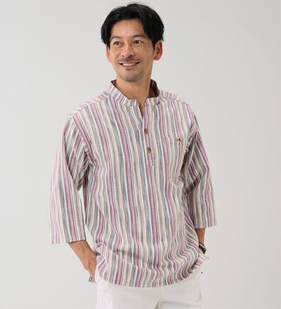 「ざっくり木綿のゆったりリラックスシャツ（メンズシャツ）」