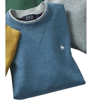 「＜ポロ・ビーシーエス＞裏毛レイヤードトレーナー（メンズトレーナー）」｜サックス