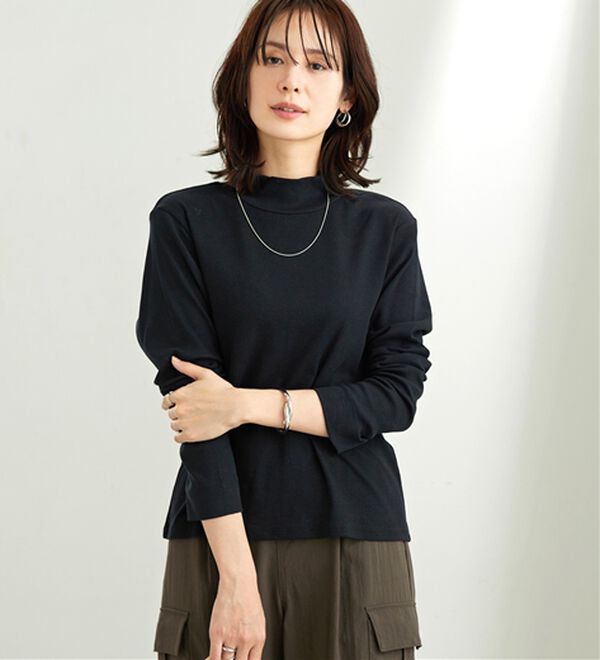 「シンプルデザイン！ハイネックプルオーバー（カットソー）」｜詳細画像
