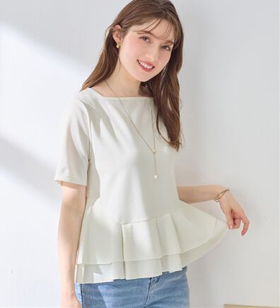 alotta（アロッタ）の「スクエアネックティアードトップス（カットソー）」