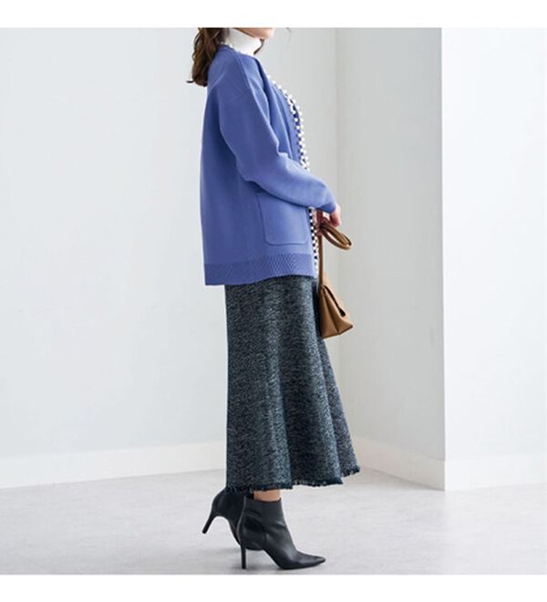 BELLUNA（ベルーナ）の「ツイード調素材フリンジ使いセットアップ（スカートスーツ）」｜詳細画像