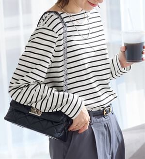 Viola e Viola（ヴィオラ エ ヴィオラ）の「柔らか綿１００％大人キレイTシャツ（カットソー）」｜ボーダー