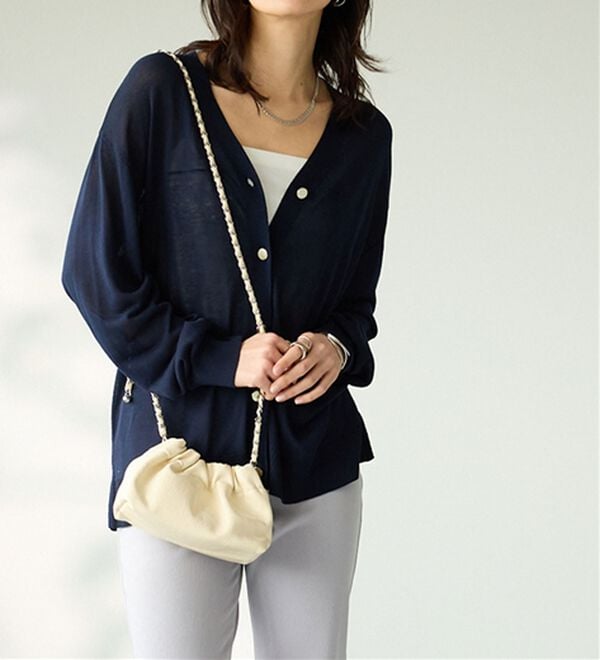 BELLUNA（ベルーナ）の「【快適Ｌａｂ．】シャリ冷！洗える多機能ニットカーディガン（ニットカーディガン）」｜詳細画像