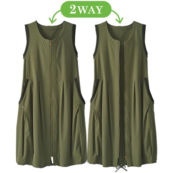 BELLUNA（ベルーナ）の「ハイテンション素材切替２ｗａｙジャンパードレス（チュニック）」｜詳細画像