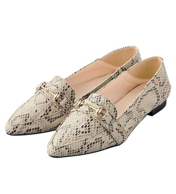 GeeRA（ジーラ）の「選べる！ビットローファー（ポインテットトゥ）（パンプス）」｜パイソン柄