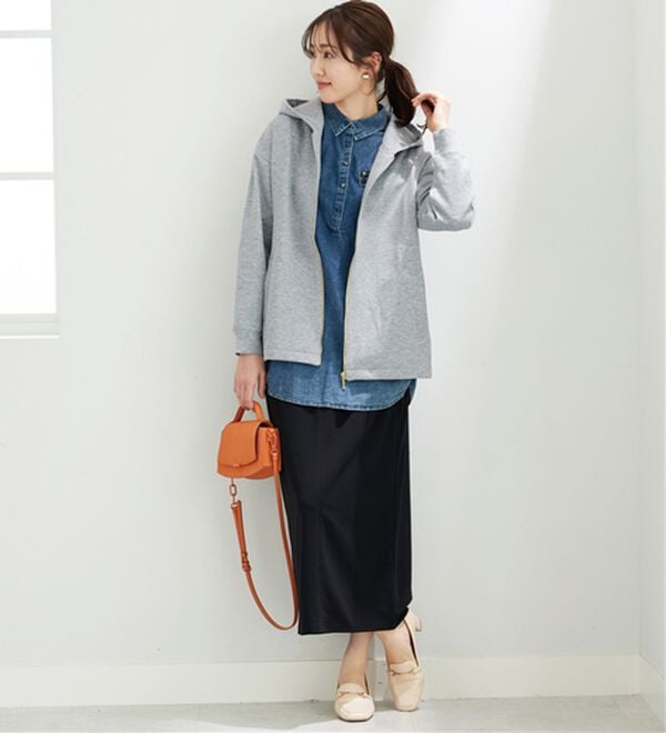 BELLUNA（ベルーナ）の「【快適Ｌａｂ．】とろみ素材裾タックパーカー（パーカー）」｜詳細画像