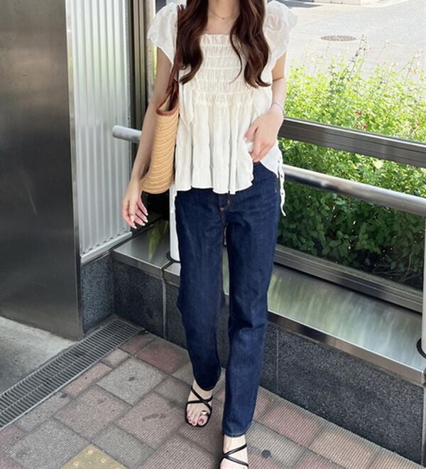 GeeRA（ジーラ）の「フリルシャーリングブラウス（ブラウス）」｜詳細画像