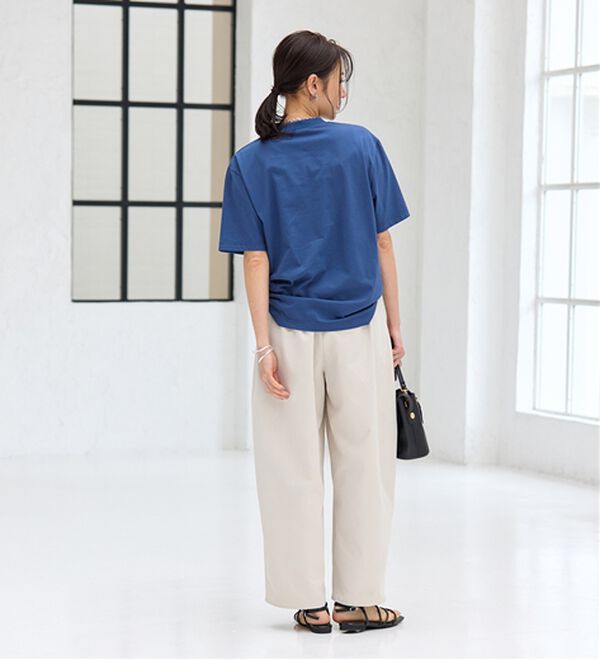 BELLUNA（ベルーナ）の「【汗ジミ対策◎】＜エアリーアイスコットン＞オーバーサイズＴシャツ【選べる袖丈】（カットソー）」｜詳細画像