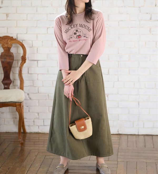 BELLUNA（ベルーナ）の「＜Ｄｉｓｎｅｙ＞【ミッキー】プリント7分袖Tシャツ（Tシャツ）」｜詳細画像
