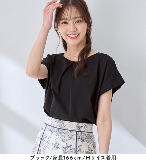 alotta（アロッタ）の「ひんやりタックデザインＴシャツ（カットソー）」｜詳細画像