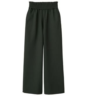 RANAN（ラナン）の「ウエストシャーリングギャザーパンツ（ワイドパンツ・ガウチョ）」｜ブラック