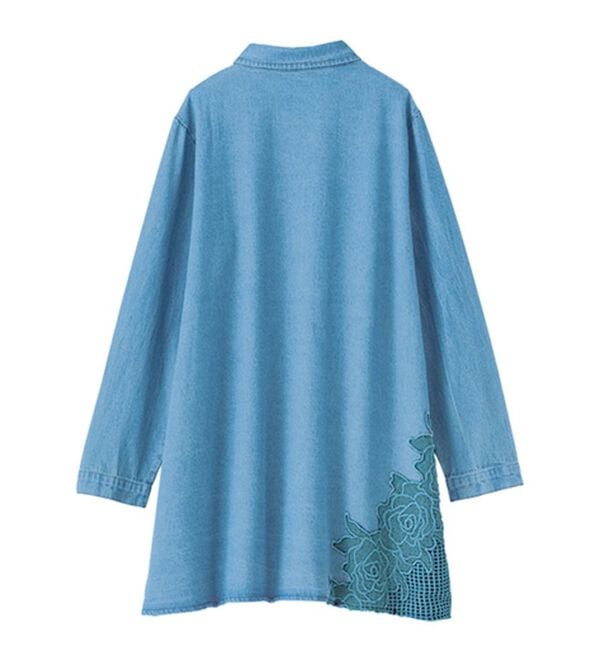 BELLUNA（ベルーナ）の「花柄レース切替デニム素材ブラウス（チュニック）」｜詳細画像