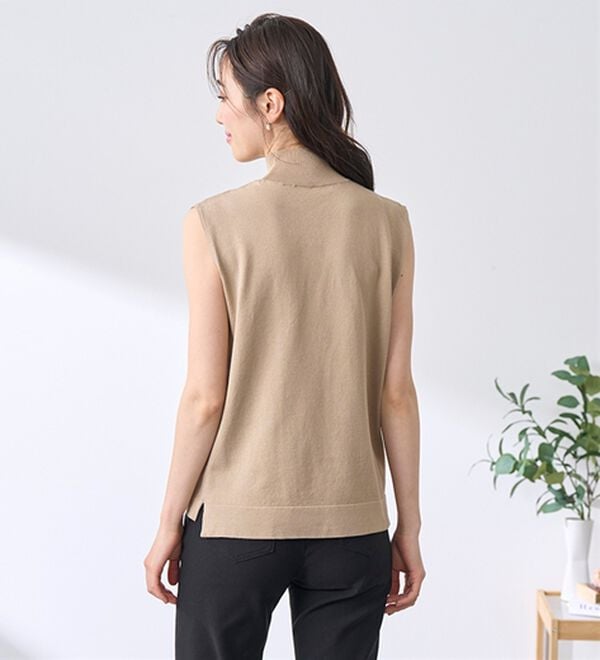 BELLUNA（ベルーナ）の「【選べるデザイン】Ｔシャツが苦手な方に！ひんやり綿混ニットＴ（ニット・セーター）」｜詳細画像