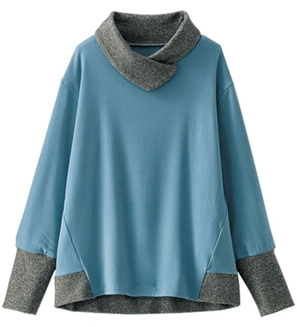 BELLUNA（ベルーナ）の「配色切替デザインプルオーバー（カットソー）」｜詳細画像