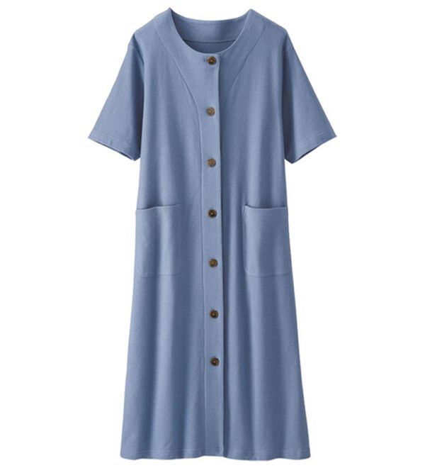 BELLUNA（ベルーナ）の「パイル素材前開きワンピース（カットソーワンピース）」｜詳細画像