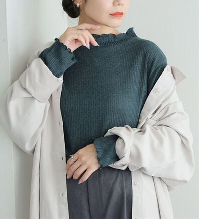 A HAPPY MARILYN（アハッピーマリリン）の「【ＬＬ～６Ｌ】「沿わないネック」で苦しくない。ミルリブ プチハイカットソー（カットソー）」