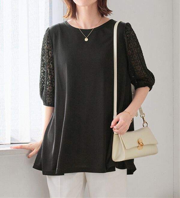 Viola e Viola（ヴィオラ エ ヴィオラ）の「袖レース切替チュニック（チュニック）」｜詳細画像