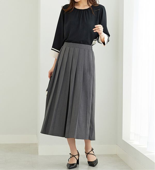 BELLUNA（ベルーナ）の「ボックスプリーツロング丈スカート（ロングスカート）」｜詳細画像