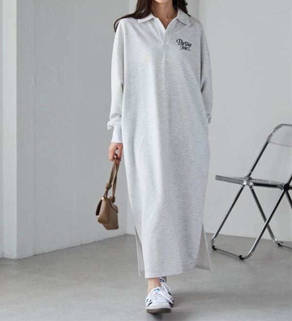 RANAN（ラナン）の「バックプリントポロ襟裏毛ワンピース（その他ワンピース）」｜詳細画像