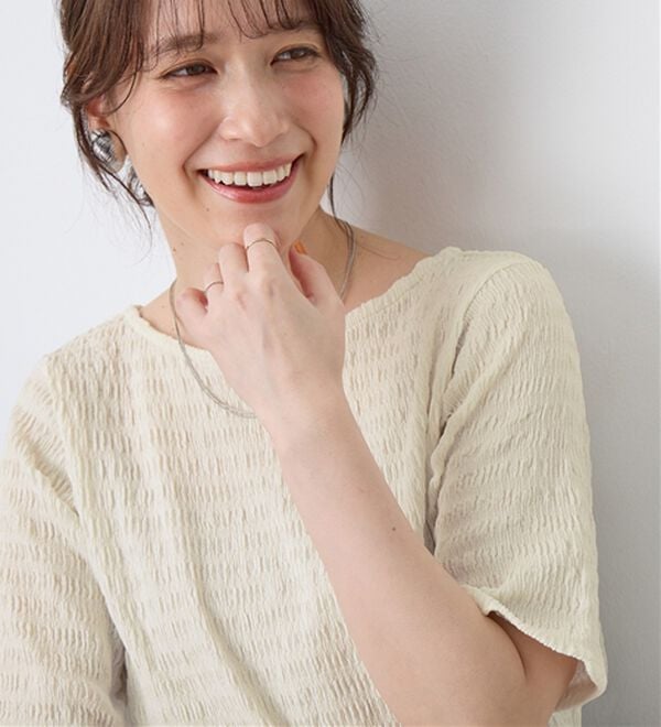 Viola e Viola（ヴィオラ エ ヴィオラ）の「ポコポコ素材Ｔシャツ（カットソー）」｜オフホワイト