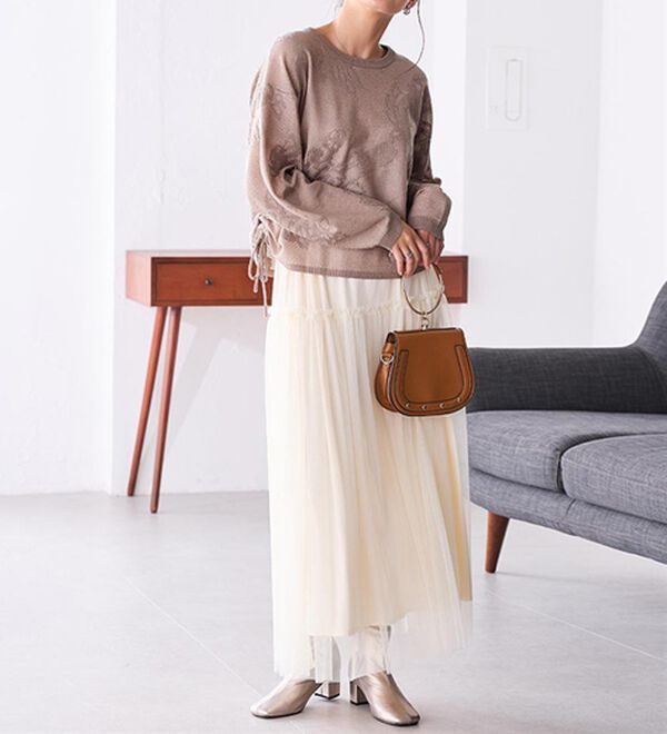 RANAN（ラナン）の「シアーフラワージャカードニットプルオーバー（ニット・セーター）」｜詳細画像