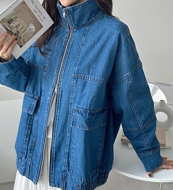 GeeRA（ジーラ）の「オーバーサイズダブルジップデニムブルゾン（ブルゾン）」｜詳細画像