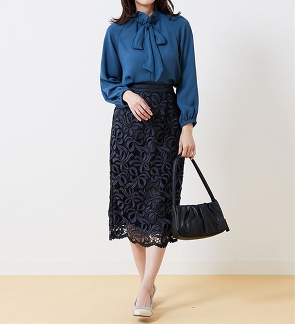 BELLUNA（ベルーナ）の「華やかリボンレーススカート（ロングスカート）」｜詳細画像