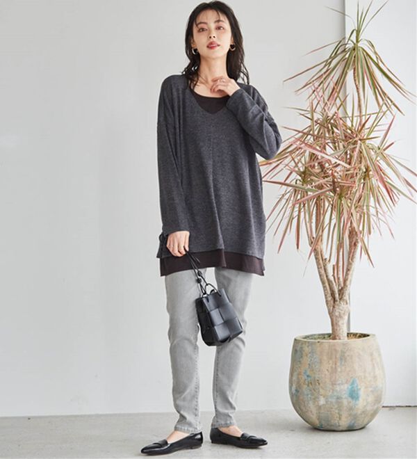 RANAN（ラナン）の「レイヤード風ニットソーチュニック（チュニック）」｜詳細画像