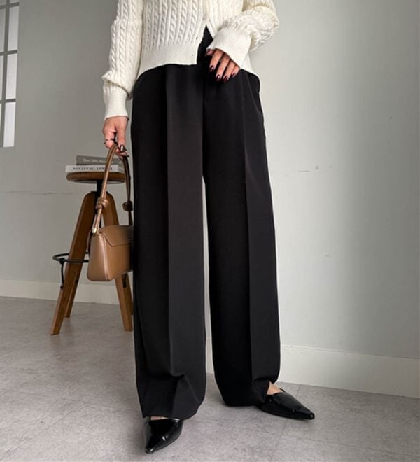 RANAN（ラナン）の「【選べる２丈】機能付！美脚シルエットセンタープレスワイドパンツ（フルレングスパンツ）」｜詳細画像