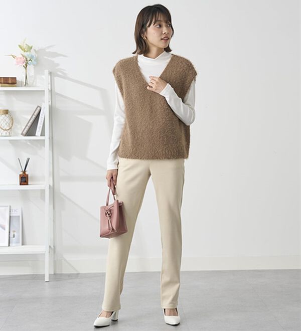 BELLUNA（ベルーナ）の「【裏起毛有無】ジャストフィットらくらくパンツ（フルレングスパンツ）」｜詳細画像