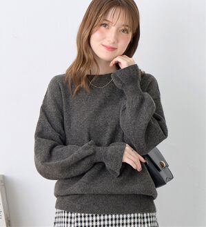 alotta（アロッタ）の「洗える！ふんわりタッチキャンディースリーブゆるニット（ニット・セーター）」｜チャコール