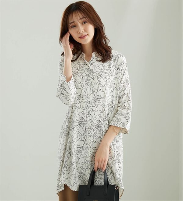 「【接触冷感】レーヨン素材ブザム切替ワンピース（その他ワンピース）」｜詳細画像