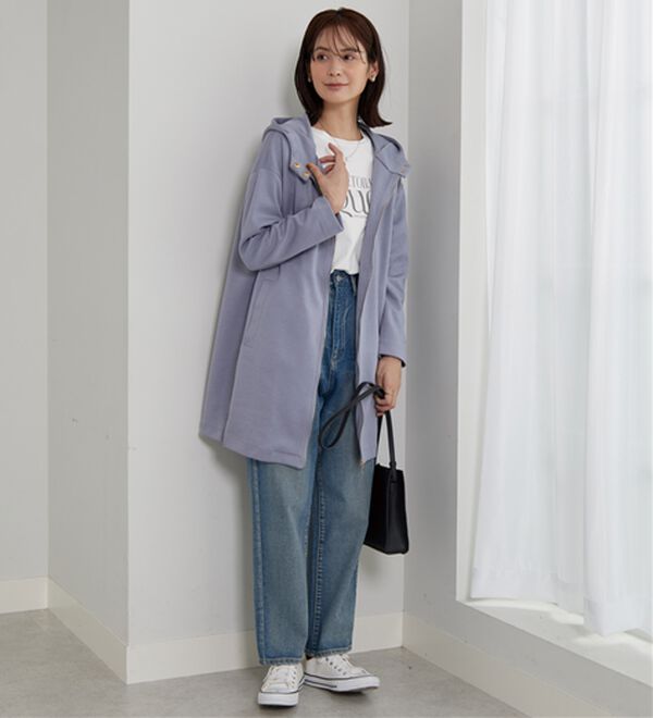 BELLUNA（ベルーナ）の「衿デザインロング丈パーカー（パーカー）」｜詳細画像