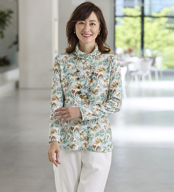 BELLUNA（ベルーナ）の「テンセル（ＴＭ）繊維・コットンプリントプルオーバー（カットソー）」｜詳細画像